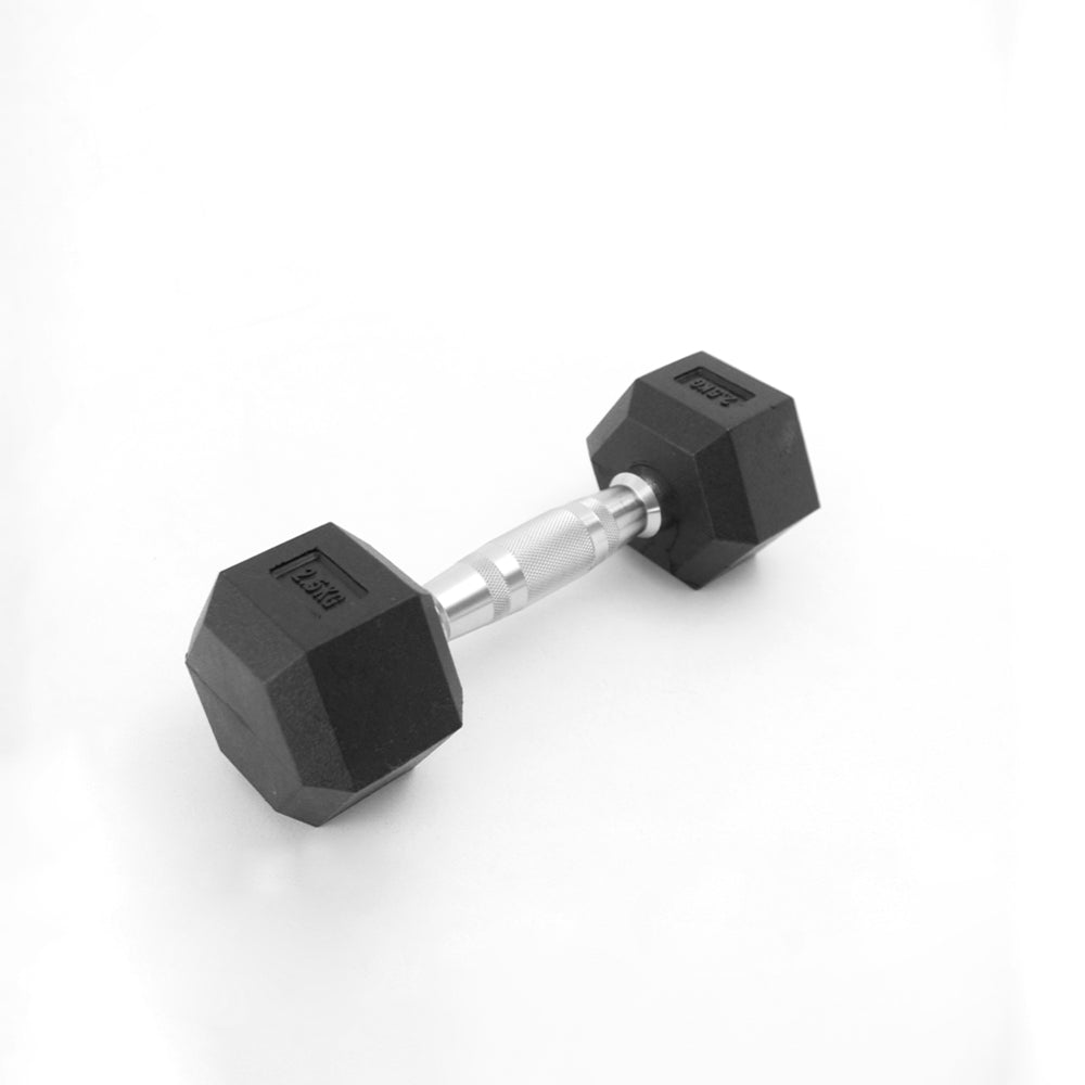 ดัมเบลเหล็ก หุ้มยางทรงหกเหลี่ยม | RUBBER HEX DUMBBELLS 2.5kg