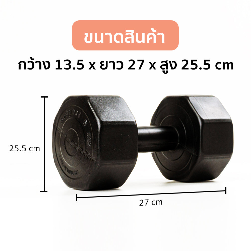 ดัมเบล พลาสติก แพ็คคู่ Dumbbell 6kg x2 Black | DB6-B