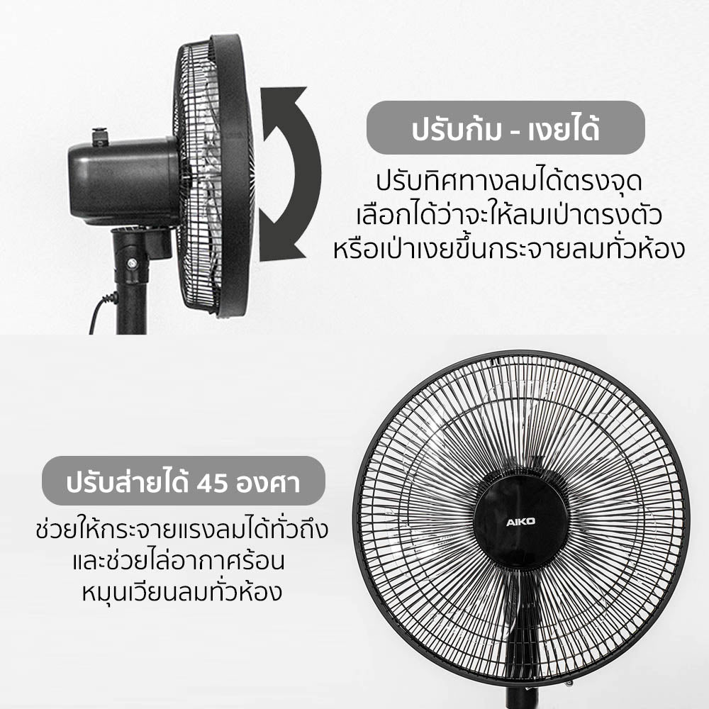 พัดลม ตั้งพื้น อุตสาหกรรม 12 นิ้ว Stand Fan | AK-4031RC สีดำ
