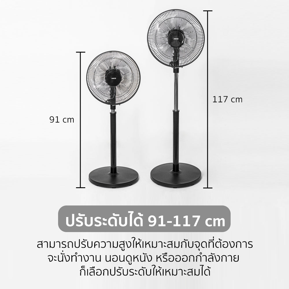 พัดลม ตั้งพื้น อุตสาหกรรม 12 นิ้ว Stand Fan | AK-4031RC สีดำ