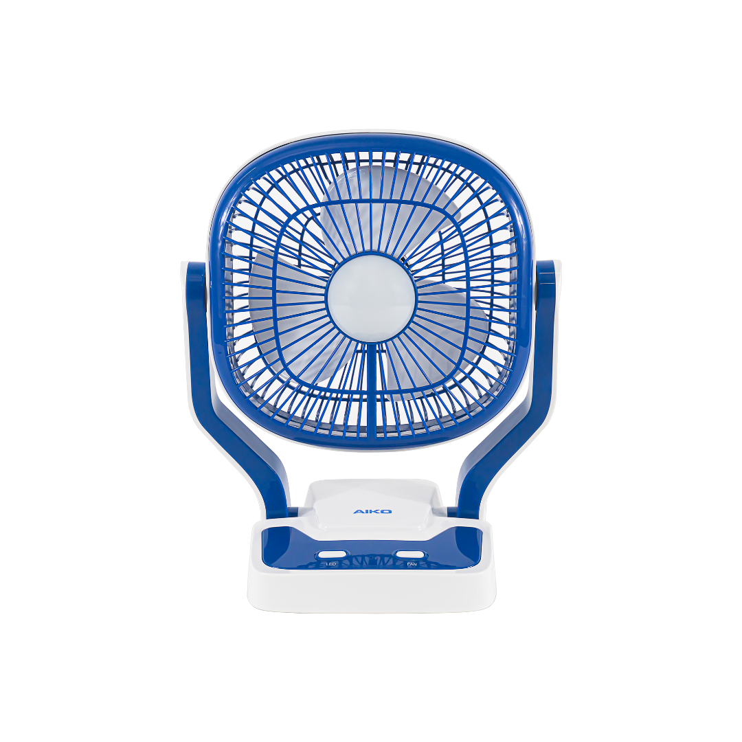 พัดลม มินิ ตั้งโต๊ะ ชาร์จไฟ 7 นิ้ว พร้อมฟังก์ชั่นโคมไฟ | KN-2907U สีน้ำเงิน