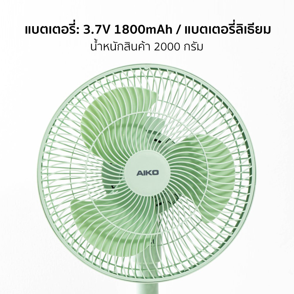 พัดลม ชาร์จไฟ 12 นิ้ว พร้อมโคมไฟ Rechargeable Fan | KN-L5202BA