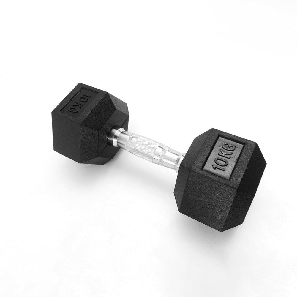 ดัมเบลเหล็ก หุ้มยางทรงหกเหลี่ยม | RUBBER HEX DUMBBELLS 10kg