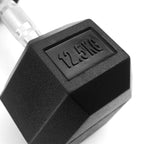 ดัมเบลเหล็ก หุ้มยางทรงหกเหลี่ยม | RUBBER HEX DUMBBELLS 12.5kg
