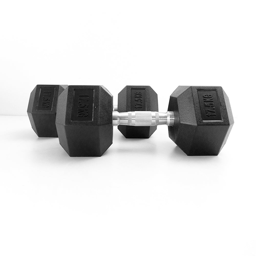 ดัมเบลเหล็ก หุ้มยางทรงหกเหลี่ยม | RUBBER HEX DUMBBELLS 15kg