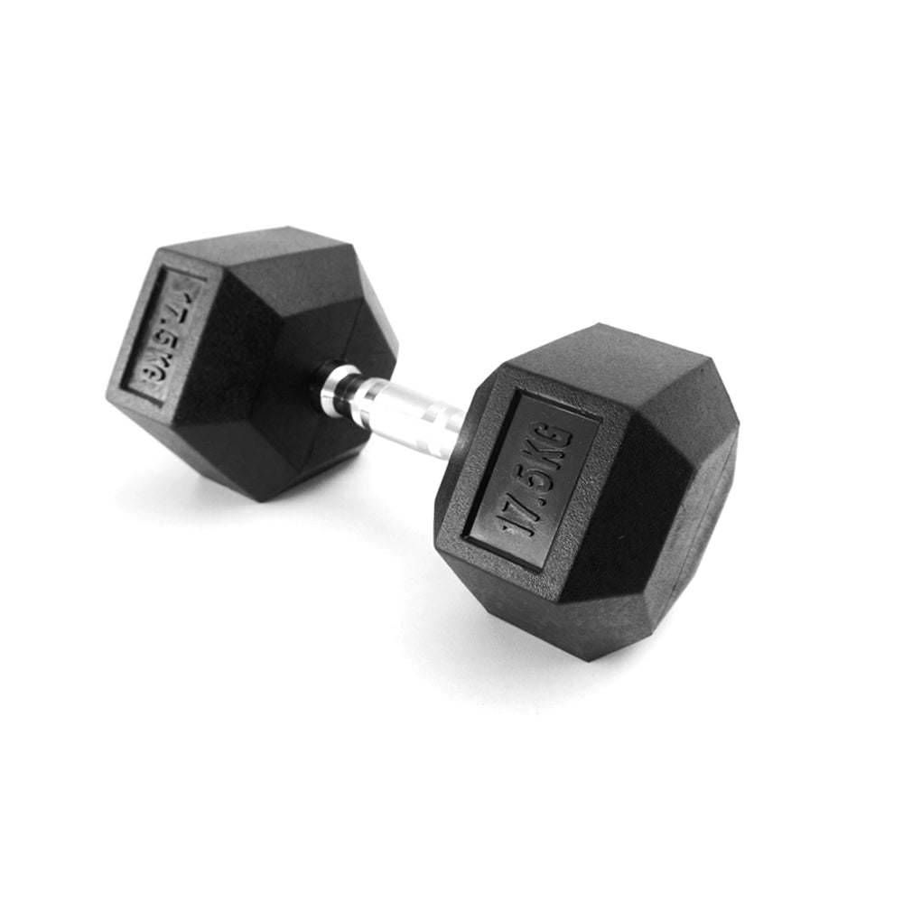 ดัมเบลเหล็ก หุ้มยางทรงหกเหลี่ยม | RUBBER HEX DUMBBELLS 17.5kg