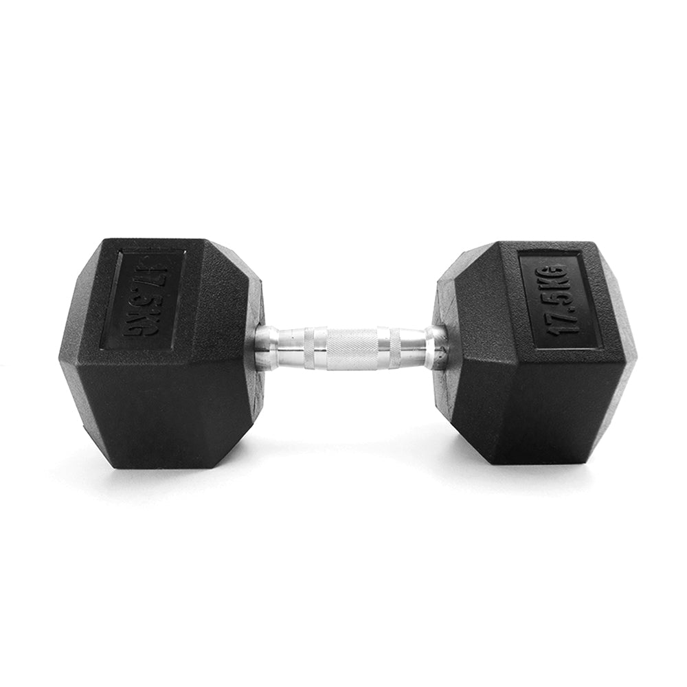ดัมเบลเหล็ก หุ้มยางทรงหกเหลี่ยม | RUBBER HEX DUMBBELLS 17.5kg