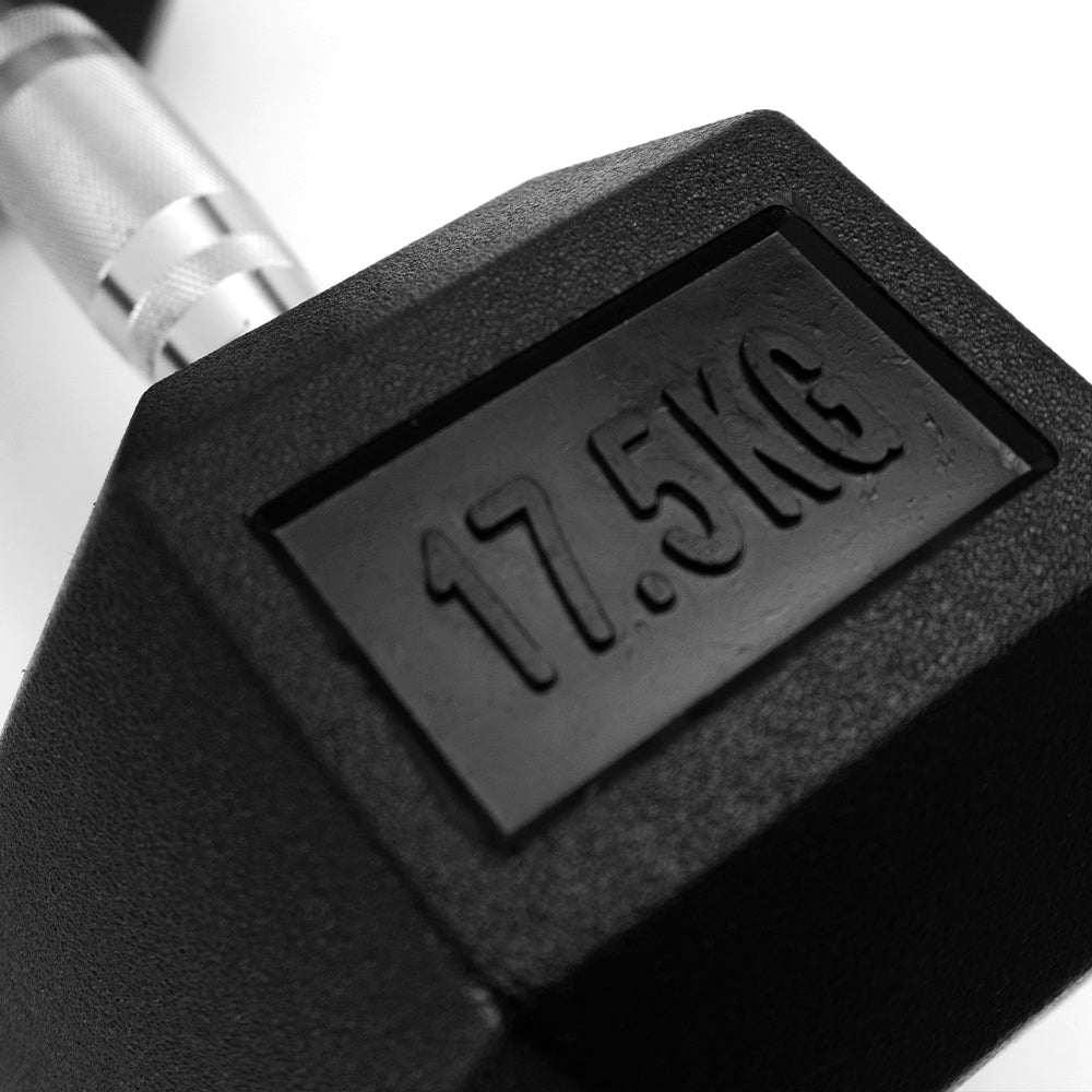 ดัมเบลเหล็ก หุ้มยางทรงหกเหลี่ยม | RUBBER HEX DUMBBELLS 17.5kg
