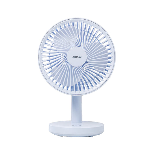 พัดลม ชาร์จไฟ 6 นิ้ว พร้อมโคมไฟ Rechargeable Fan | KN-L2876 สีฟ้า