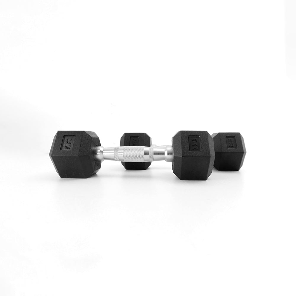 ดัมเบลเหล็ก หุ้มยางทรงหกเหลี่ยม | RUBBER HEX DUMBBELLS 2.5kg
