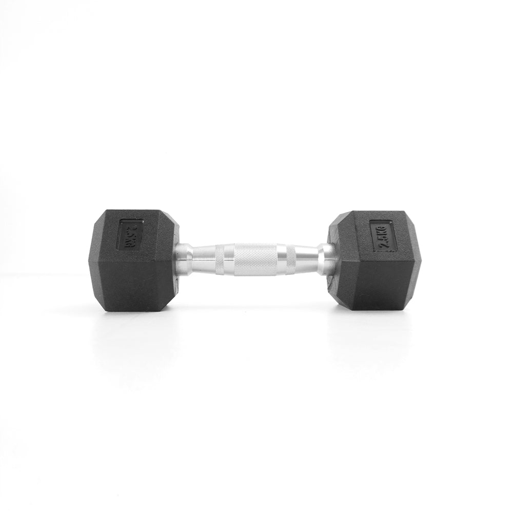 ดัมเบลเหล็ก หุ้มยางทรงหกเหลี่ยม | RUBBER HEX DUMBBELLS 2.5kg