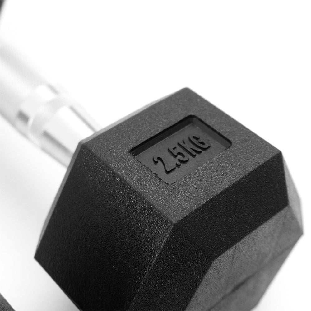 ดัมเบลเหล็ก หุ้มยางทรงหกเหลี่ยม | RUBBER HEX DUMBBELLS 2.5kg