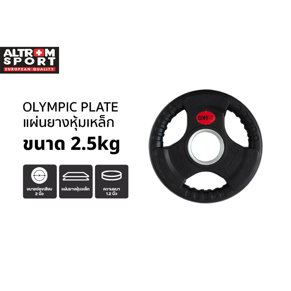 แผ่นน้ำหนักหุ้มยาง OLYMPIC WEIGHT PLATES 2.5kg