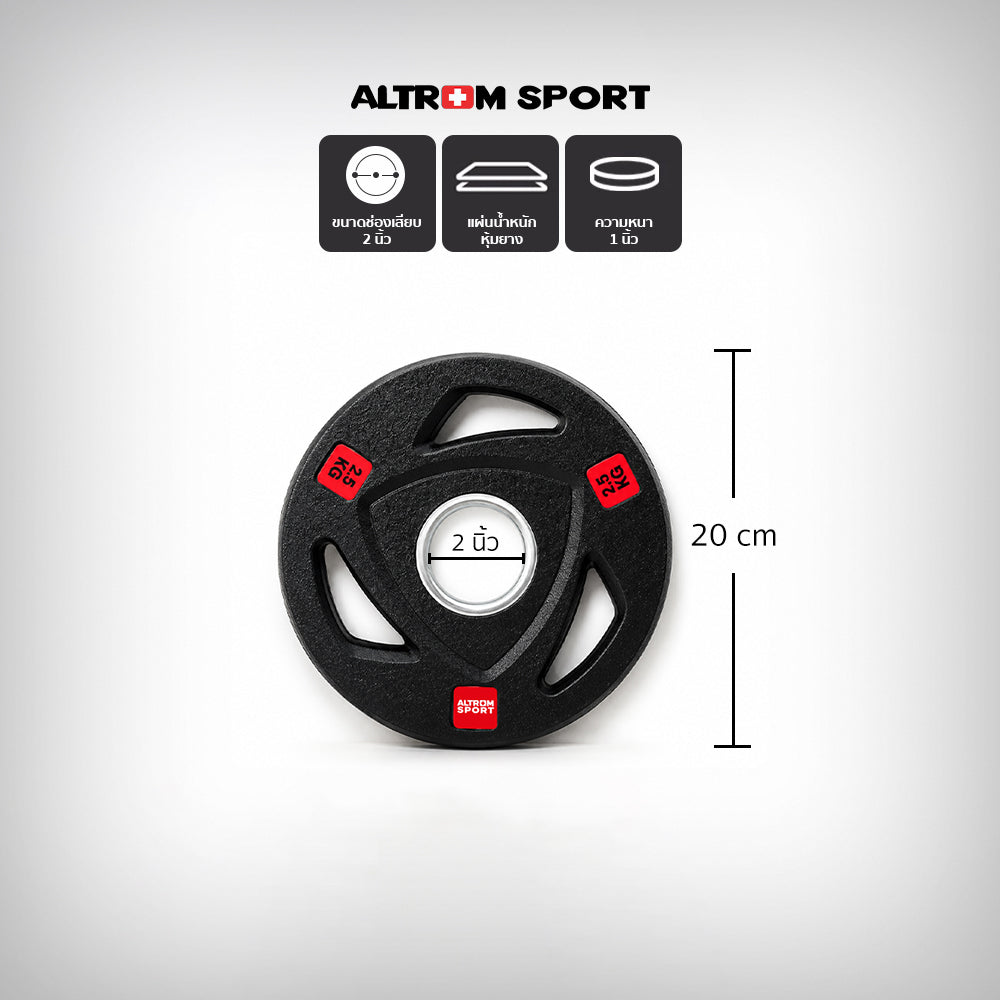แผ่นน้ำหนักหุ้มยาง OLYMPIC WEIGHT PLATES 2.5kg