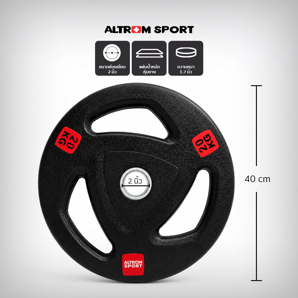 แผ่นน้ำหนักหุ้มยาง OLYMPIC WEIGHT PLATES 20kg