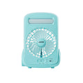พัดลมชาร์จไฟ พร้อมโคมไฟ Rechargeable Fan | KN-2825 สีฟ้า