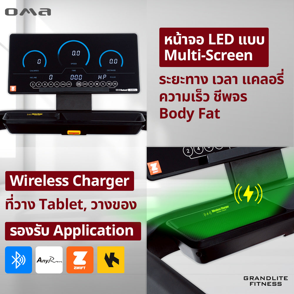 ลู่วิ่งไฟฟ้า Motorised Treadmill 6.0HP | OMA-3334EAD