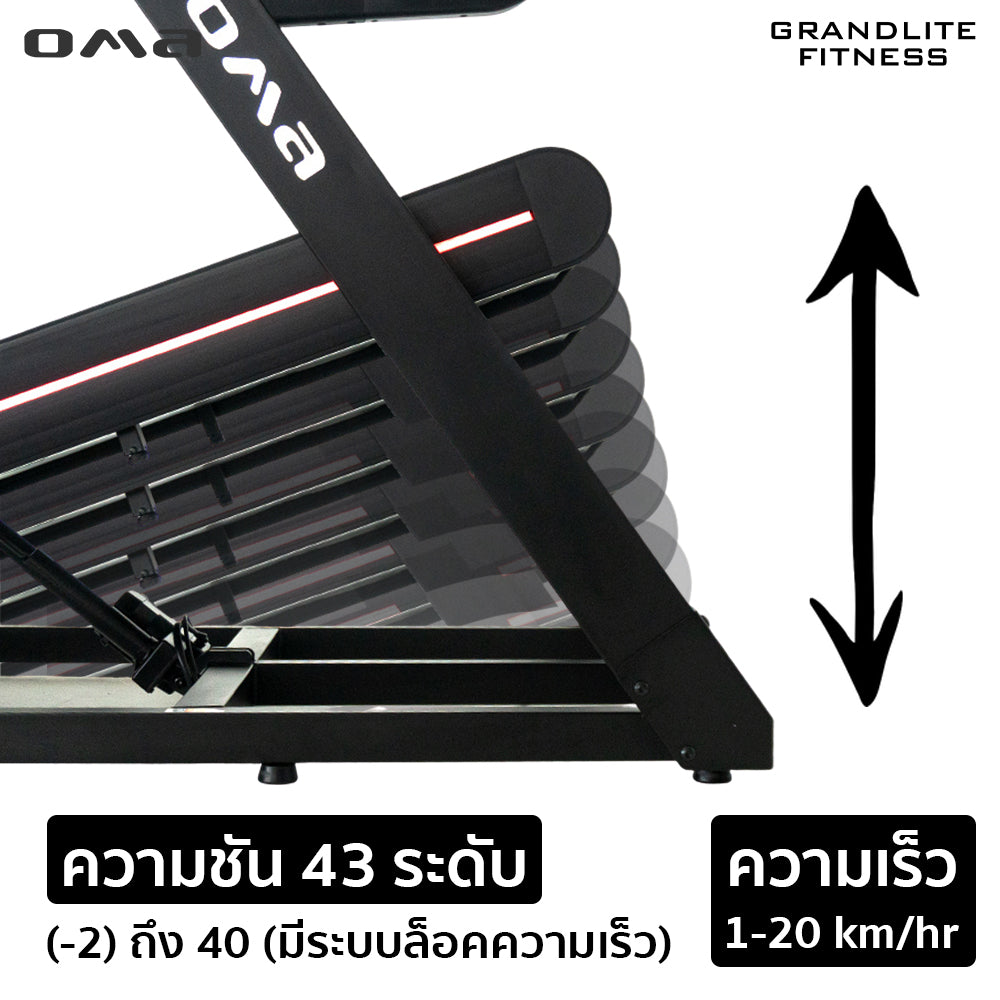 ลู่วิ่งไฟฟ้า High-Incline Motorised Treadmill 6.0HP (Semi-Commercial) | OMA-6035EA