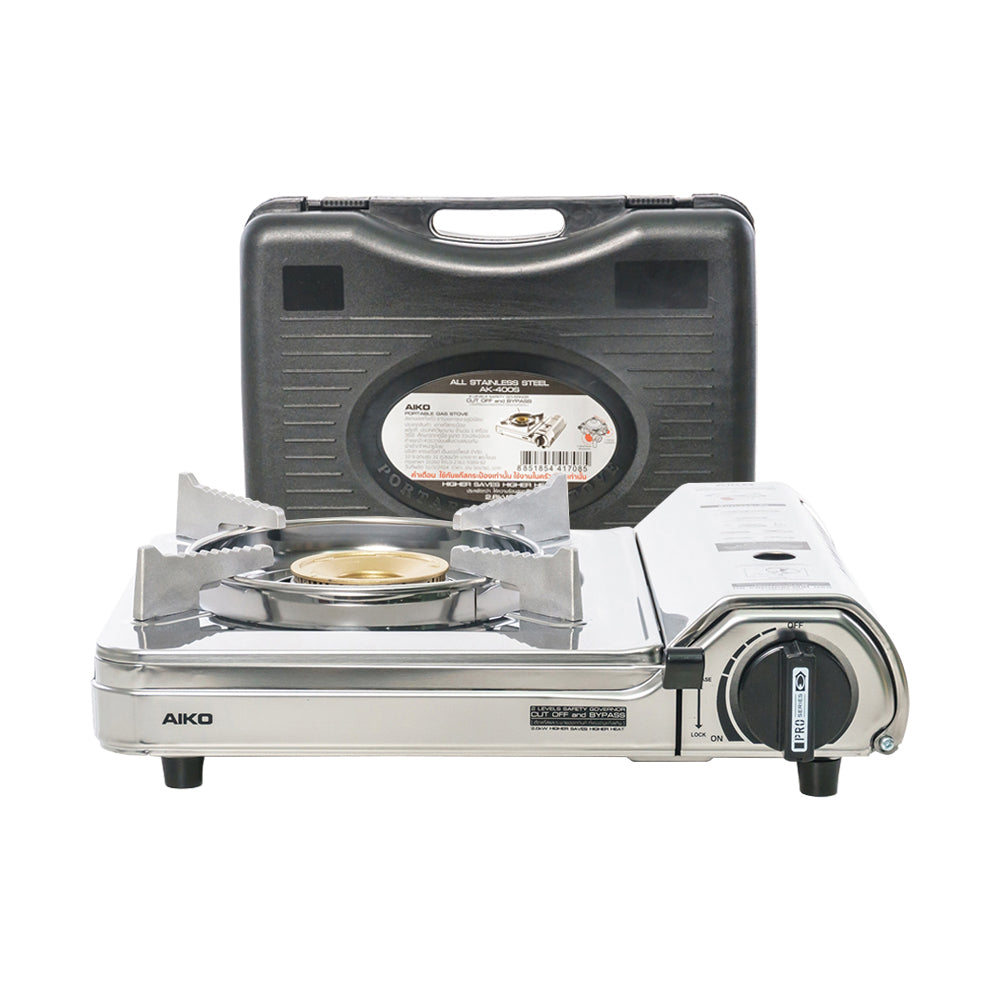 เตาแก๊ส พร้อมกระเป๋า Portable Gas Stove 2.6kW | AK-400S Full-Stainless