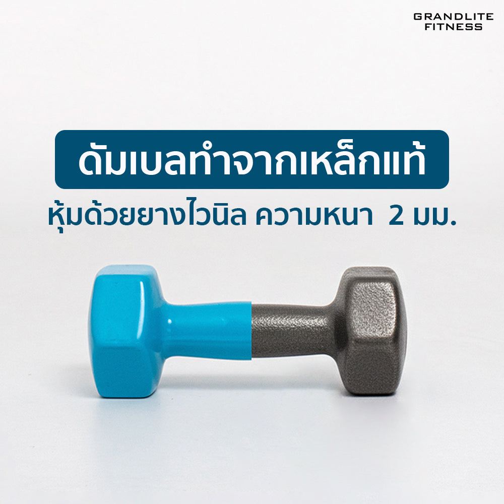 ดัมเบลเหล็กหุ้มไวนิล แพ็คคู่ | Dumbbell Vinyl 4kg x2