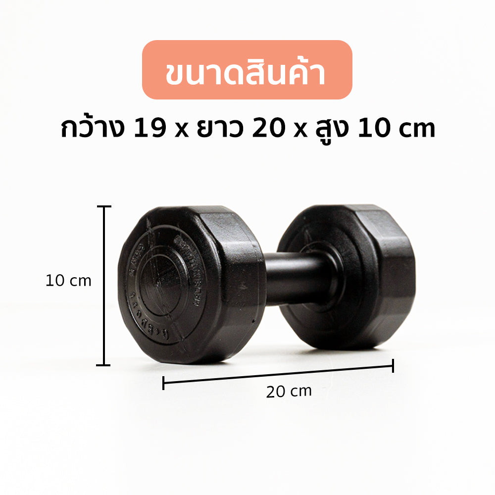 ดัมเบล พลาสติก แพ็คคู่ Dumbbell 2kg x2 Black | DB2-B