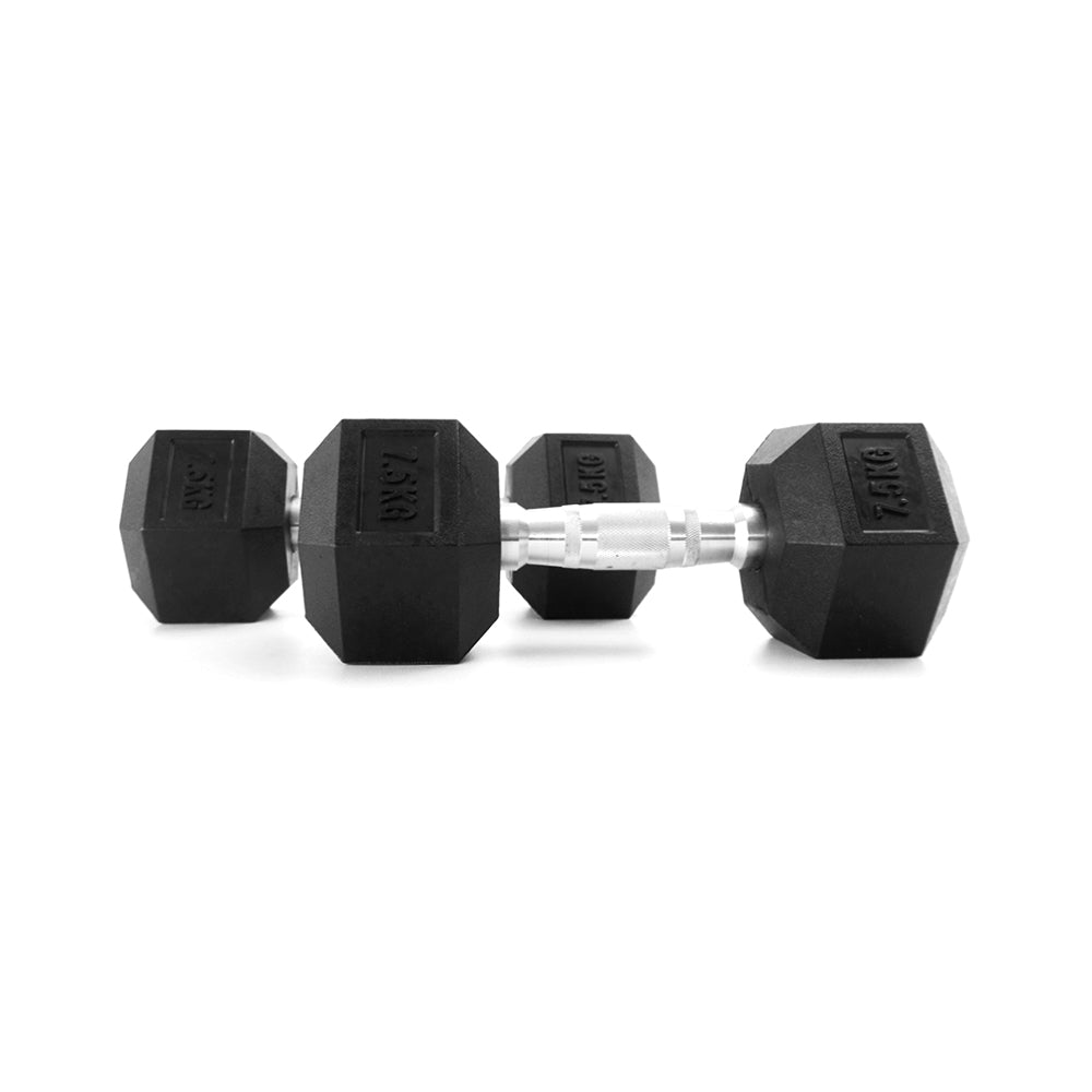 ดัมเบลเหล็ก หุ้มยางทรงหกเหลี่ยม | RUBBER HEX DUMBBELLS 7.5kg