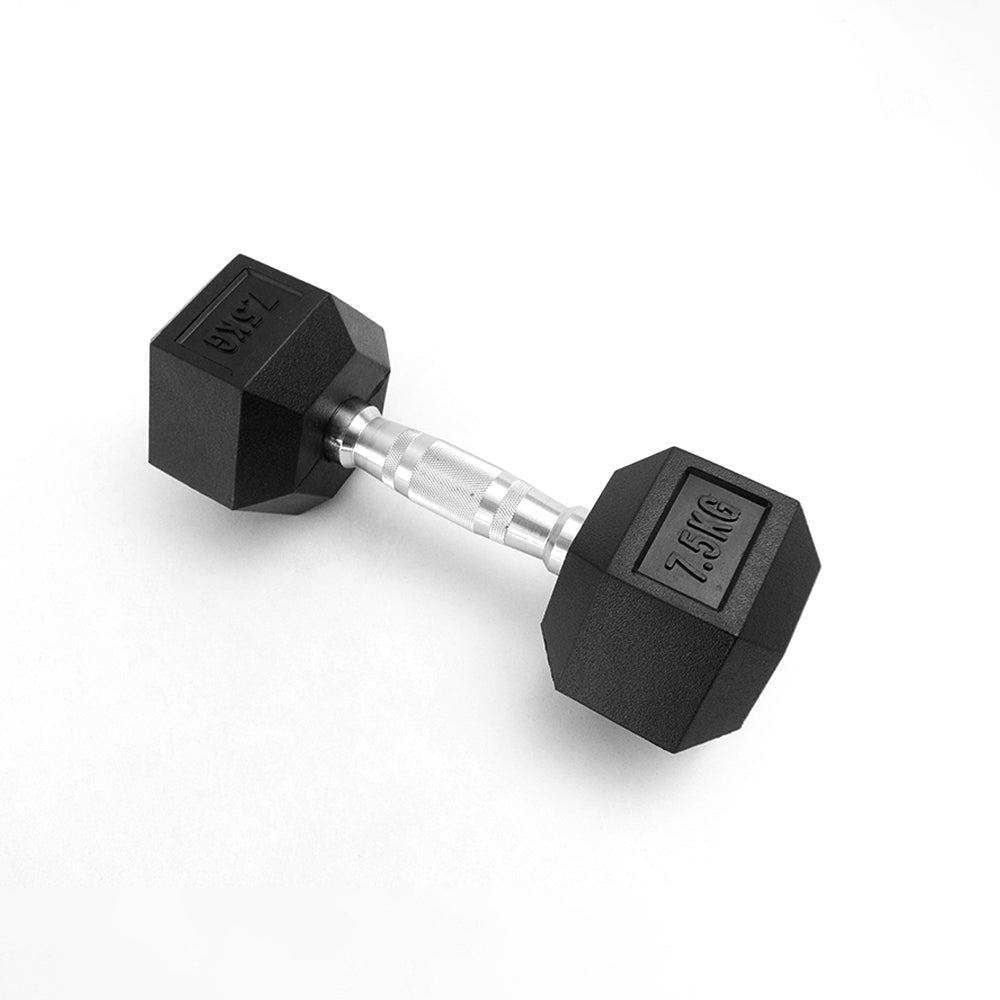 ดัมเบลเหล็ก หุ้มยางทรงหกเหลี่ยม | RUBBER HEX DUMBBELLS 7.5kg