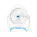 พัดลม ชาร์จไฟ 6 นิ้ว พร้อมโคมไฟ Rechargeable Fan | KN-2816U สีฟ้า