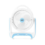 พัดลม ชาร์จไฟ 6 นิ้ว พร้อมโคมไฟ Rechargeable Fan | KN-2816U สีฟ้า
