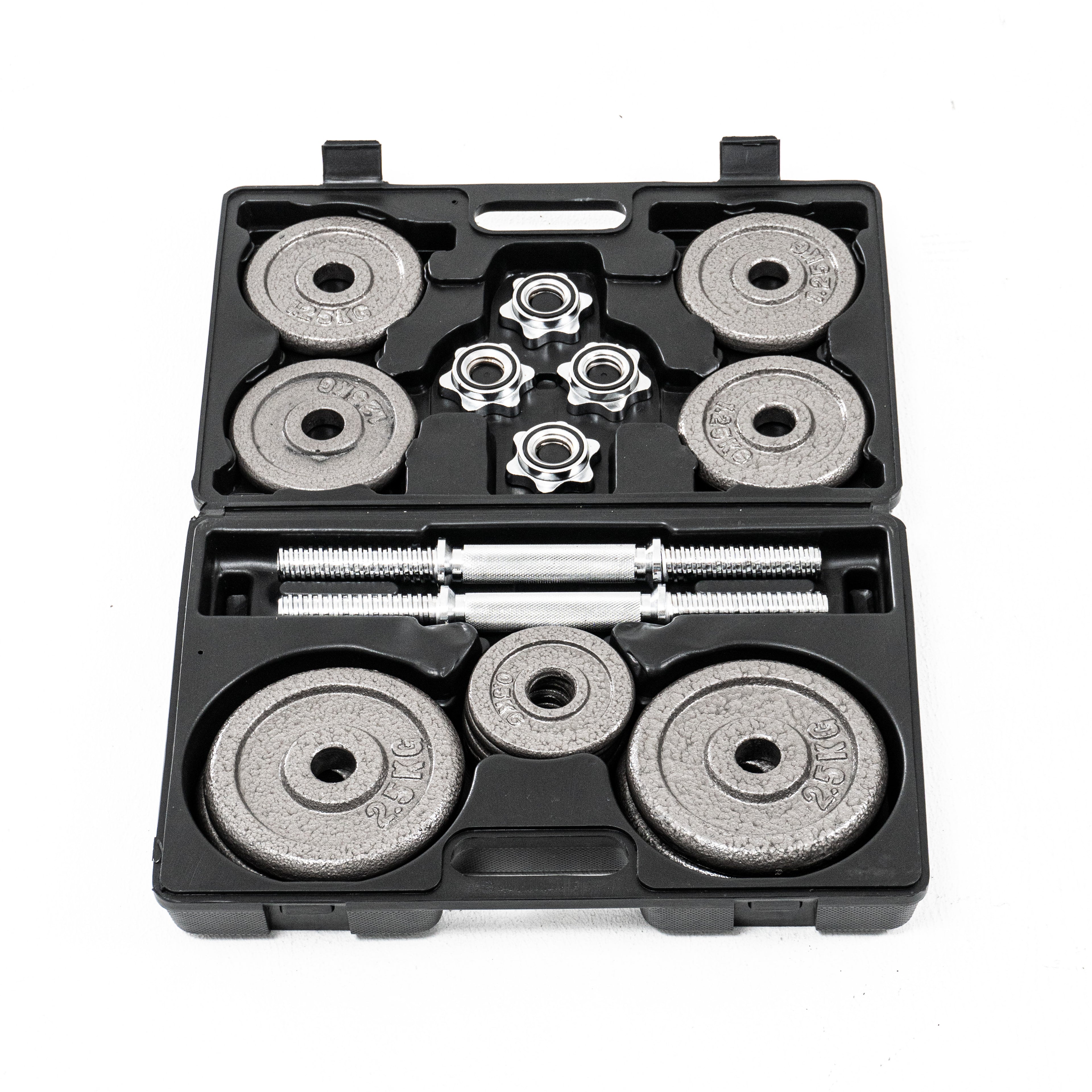 ดัมเบลเหล็ก ปรับน้ำหนัก Dumbbell Set Chromium with Plastic Case 20kg | DBS 20 kg