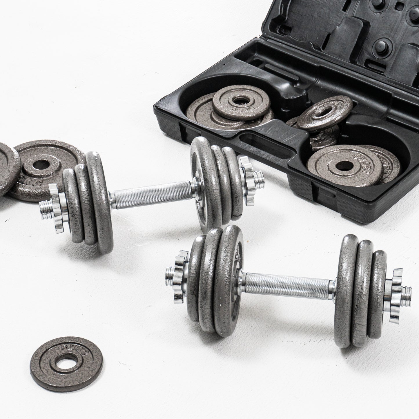 ดัมเบลเหล็ก ปรับน้ำหนัก Dumbbell Set Chromium with Plastic Case 20kg | DBS 20 kg
