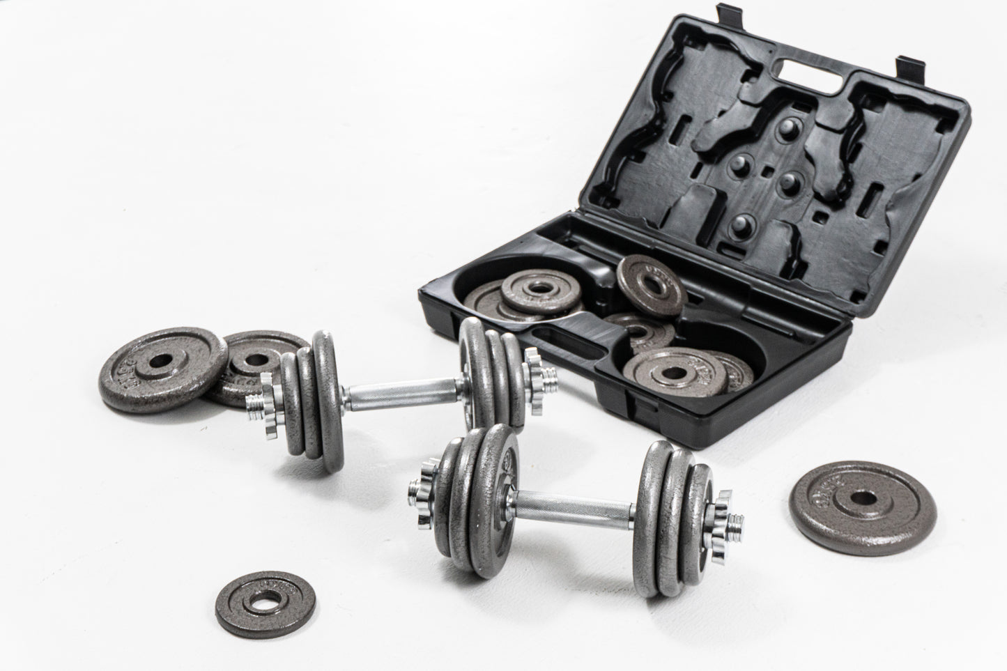 ดัมเบลเหล็ก ปรับน้ำหนัก Dumbbell Set Chromium with Plastic Case 20kg | DBS 20 kg