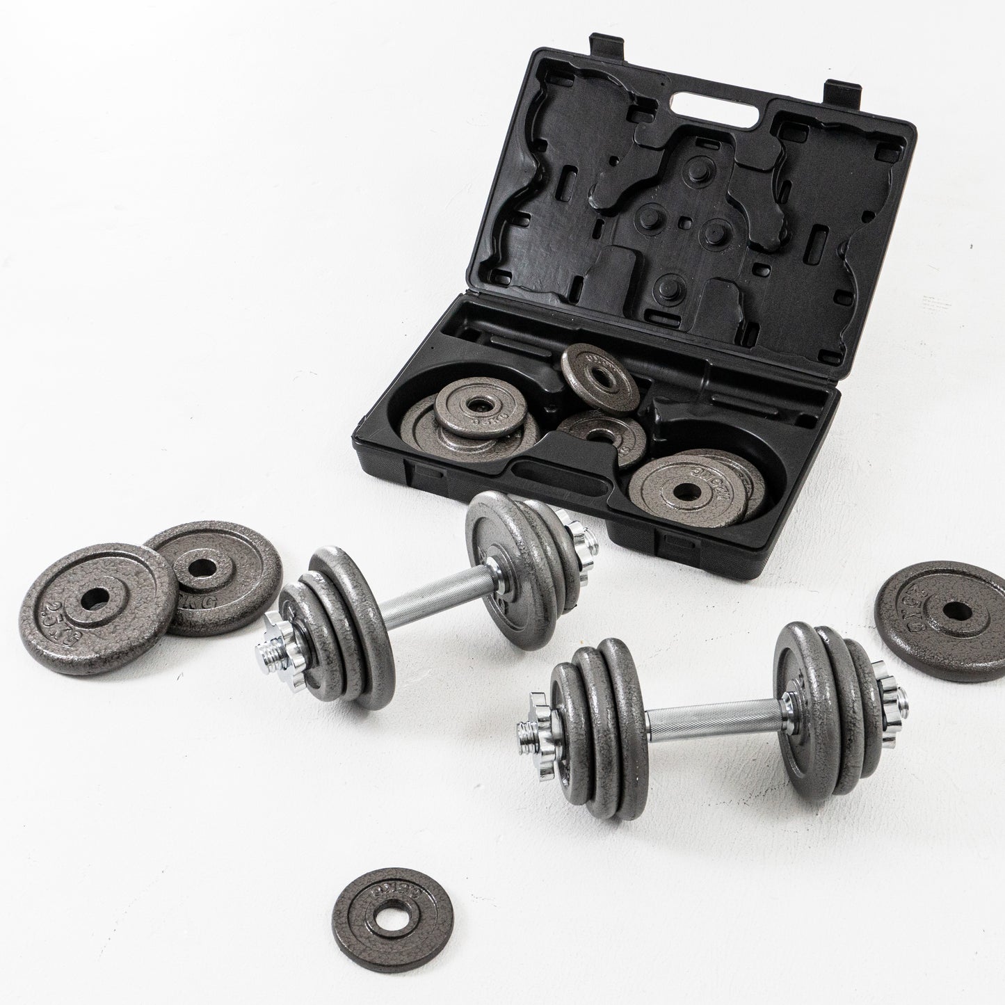 ดัมเบลเหล็ก ปรับน้ำหนัก Dumbbell Set Chromium with Plastic Case 20kg | DBS 20 kg