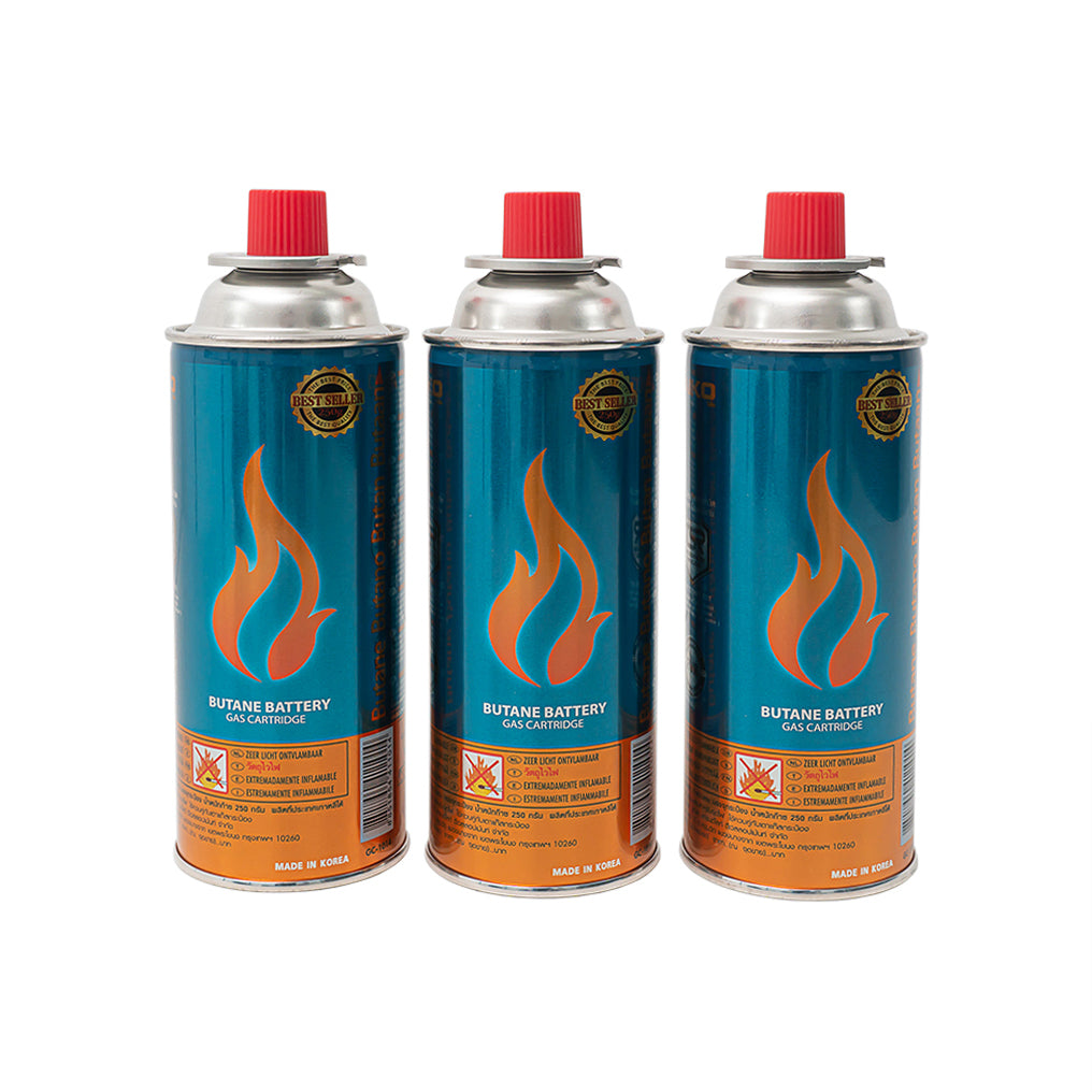 แก๊สกระป๋อง (แพ็ค x3) จากประเทศเกาหลี Gas Cartridges Made-in-Korea | GC-1000