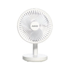 พัดลม ชาร์จไฟ 6 นิ้ว พร้อมโคมไฟ Rechargeable Fan | KN-L2876 สีขาว