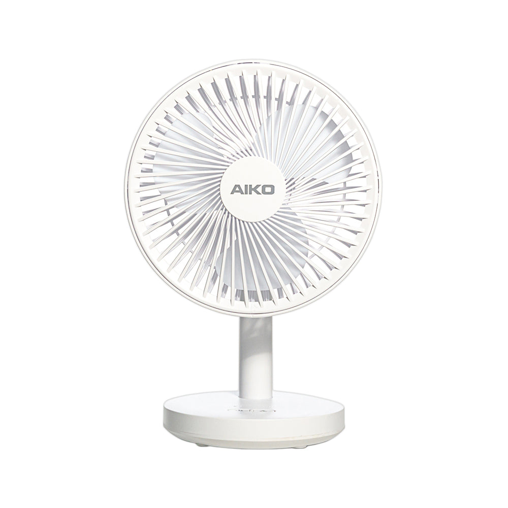 พัดลม ชาร์จไฟ 6 นิ้ว พร้อมโคมไฟ Rechargeable Fan | KN-L2876 สีขาว