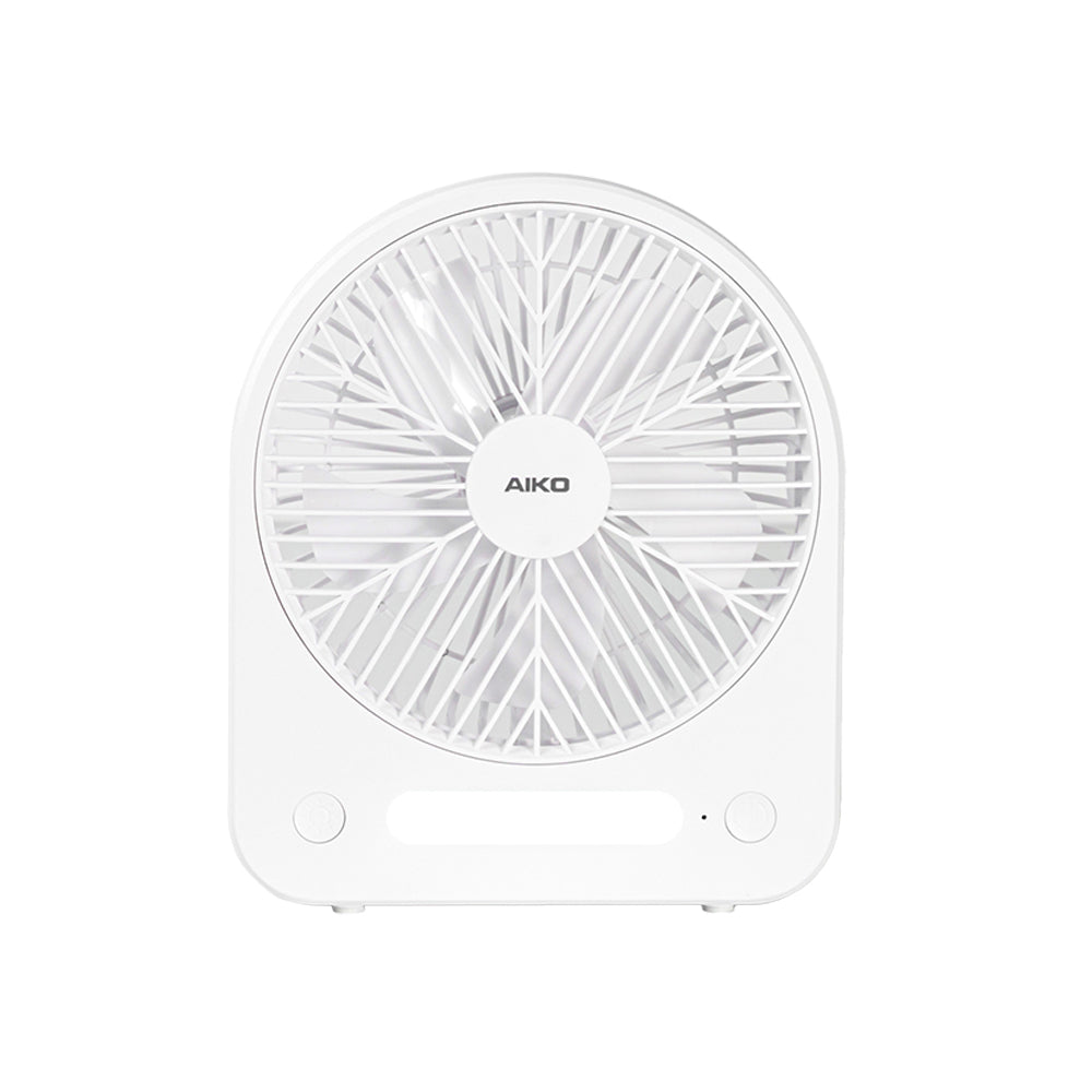 พัดลม ชาร์จไฟ 6 นิ้ว พร้อมโคมไฟ Rechargeable Fan with Lamp | KN-L2886 สีขาว