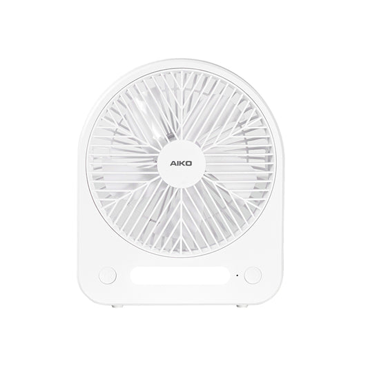 พัดลม ชาร์จไฟ 6 นิ้ว พร้อมโคมไฟ Rechargeable Fan with Lamp | KN-L2886 สีขาว