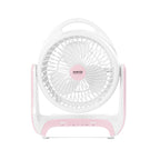 พัดลม ชาร์จไฟ 6 นิ้ว พร้อมโคมไฟ Rechargeable Fan | KN-2816U สีชมพู
