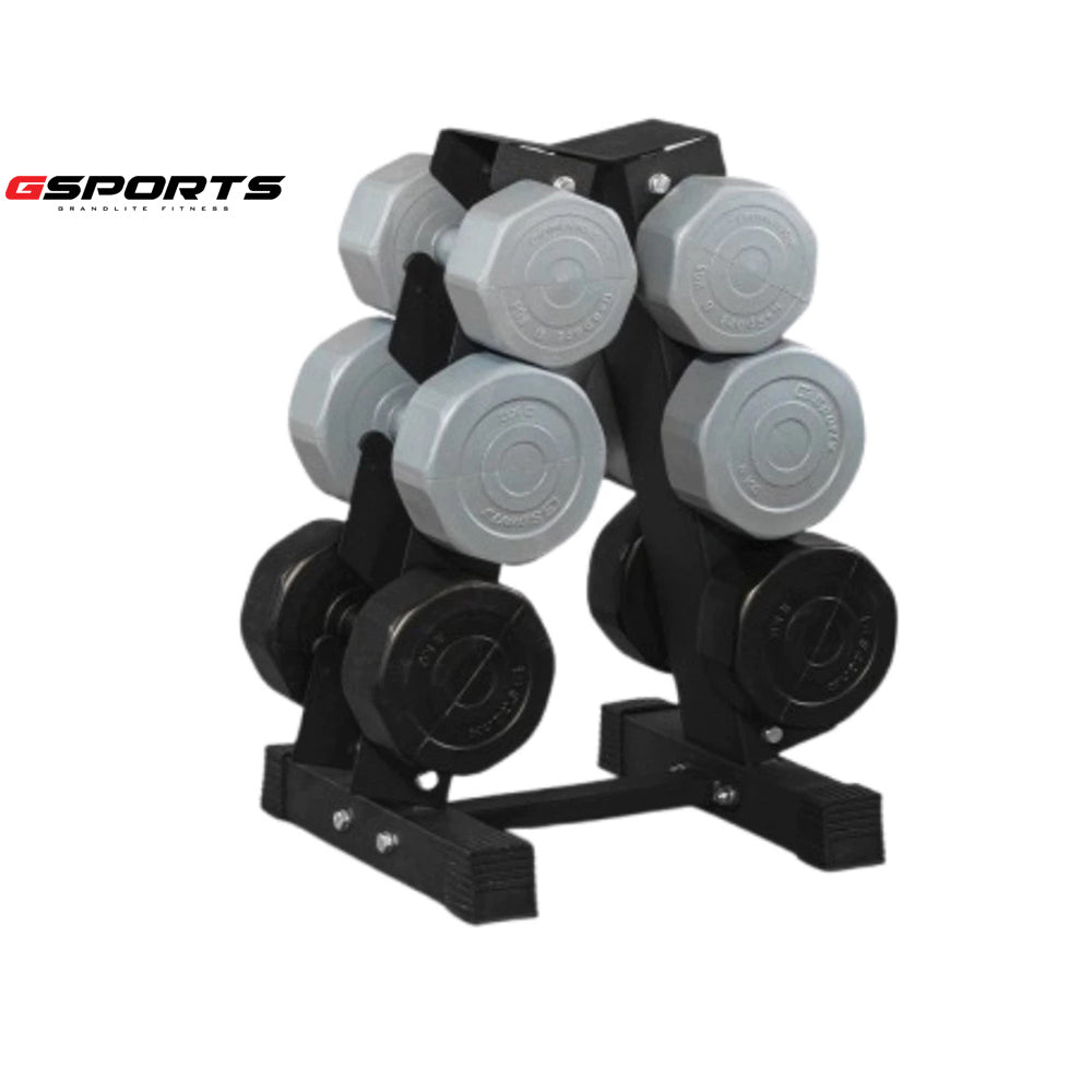 ชุดดัมเบล พร้อมชั้นวาง 3 คู่ (6,8,10kg) Dumbbell Set with 3-Pair A-Shaped Rack