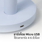 พัดลม ชาร์จไฟ 6 นิ้ว พร้อมโคมไฟ Rechargeable Fan | KN-L2876 สีฟ้า