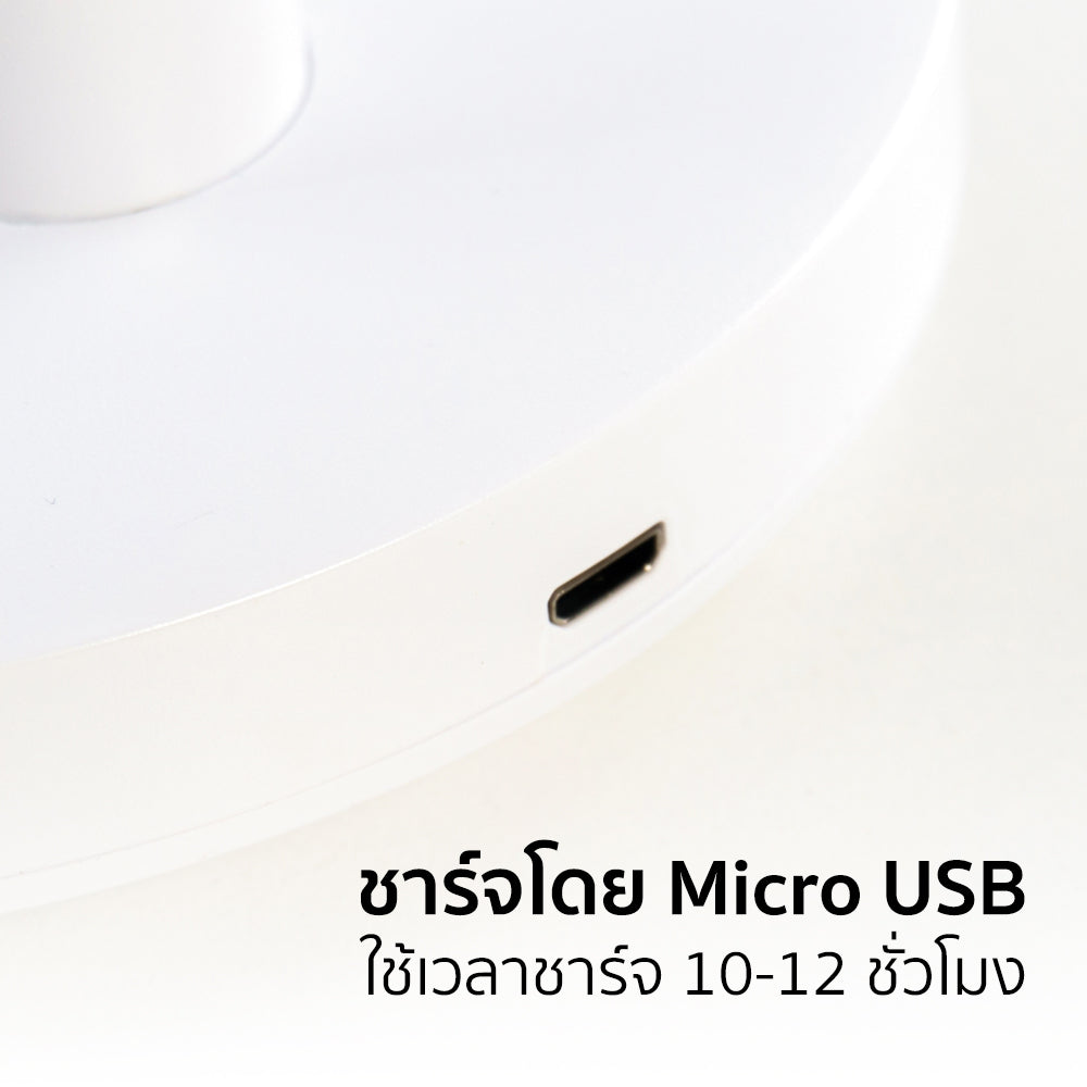 พัดลม ชาร์จไฟ 6 นิ้ว พร้อมโคมไฟ Rechargeable Fan | KN-L2876 สีขาว