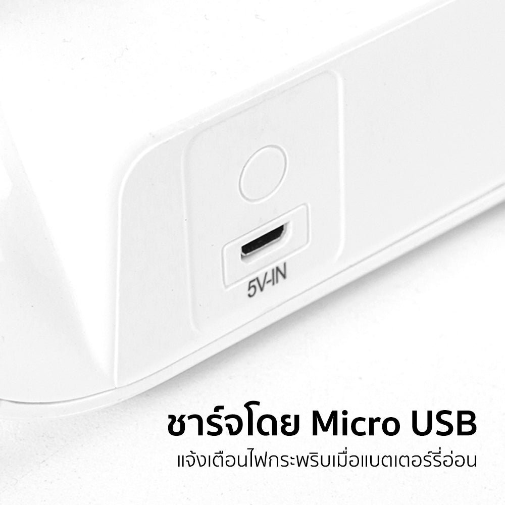 พัดลม ชาร์จไฟ 6 นิ้ว พร้อมโคมไฟ Rechargeable Fan | KN-2816U สีฟ้า