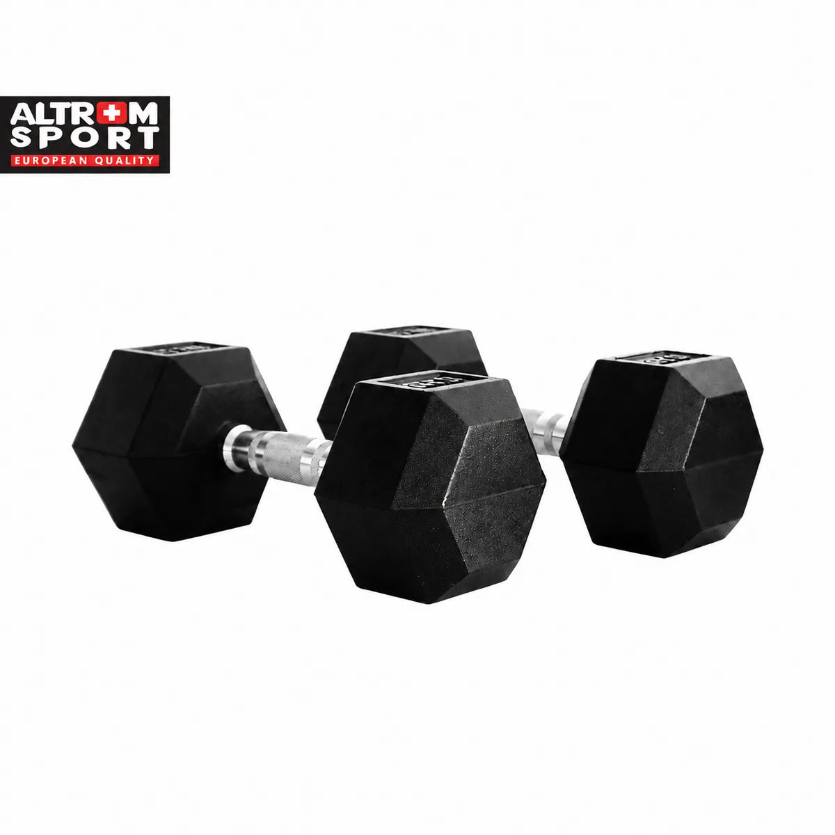 Altrom Sport ดัมเบลเหล็กหุ้มยางทรงหกเหลี่ยม 12.5 kg | Rubber Hex Dumbbell 12.5kg