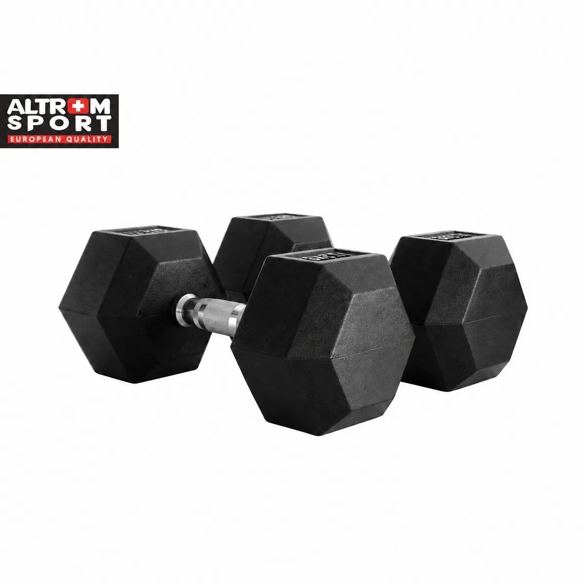 Altrom Sport ดัมเบลเหล็กหุ้มยางทรงหกเหลี่ยม 17.5 kg | Rubber Hex Dumbbell 17.5kg