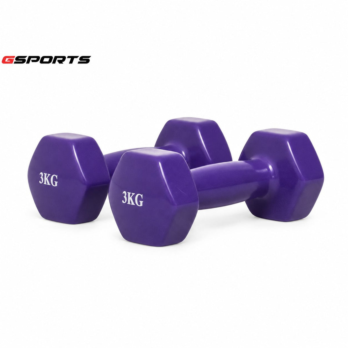 GSports ดัมเบลเหล็กหุ้มไวนิล แพ็คคู่ | Dumbbell Vinyl 3kg x2 - product view