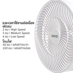 พัดลม ชาร์จไฟ 7 นิ้ว พร้อมโคมไฟ Rechargeable Fan with Lamp | KN-2827 สีขาว