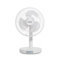 พัดลม ชาร์จไฟ 7 นิ้ว พร้อมโคมไฟ Rechargeable Fan with Lamp | KN-2827 สีขาว