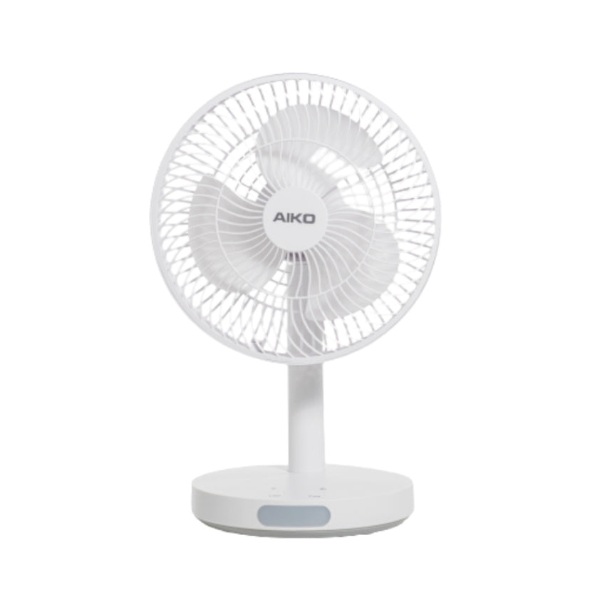 พัดลม ชาร์จไฟ 7 นิ้ว พร้อมโคมไฟ Rechargeable Fan with Lamp | KN-2827 สีขาว