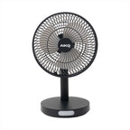 พัดลม ชาร์จไฟ 7 นิ้ว พร้อมโคมไฟ Rechargeable Fan with Lamp | KN-2827 สีดำ